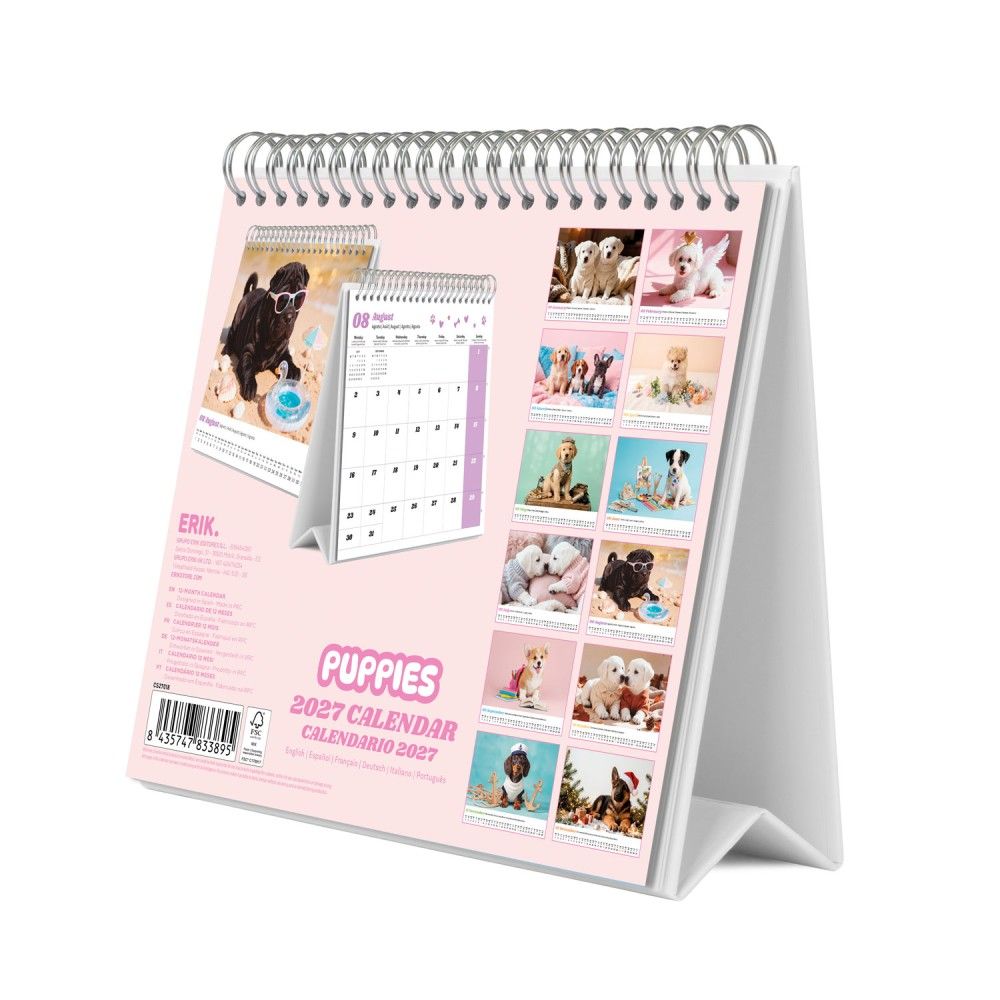 Grupo Erik - Puppies 2027 Schreibtischkalender - Mehrfarben